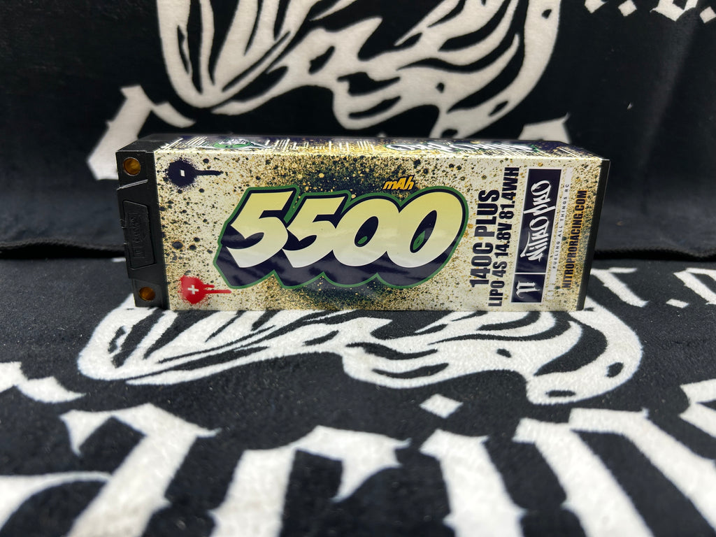 NitroPro 5500MAH 4S 140C 14.8V LiPo Battery 5MM bullets ROAR Approved