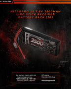 NitroPro 2500mAh 2S receiver battery pack