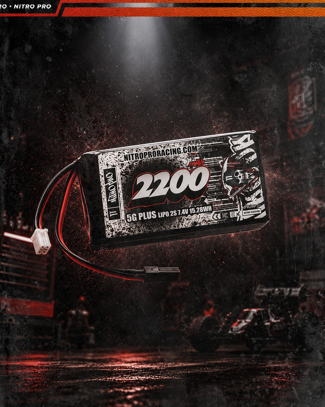 NitroPro 2200mAh 2S receiver pack