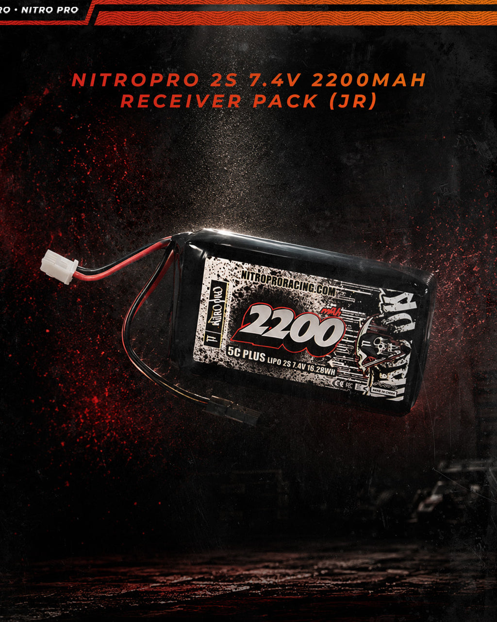NitroPro 2200mAh 2S receiver battery pack