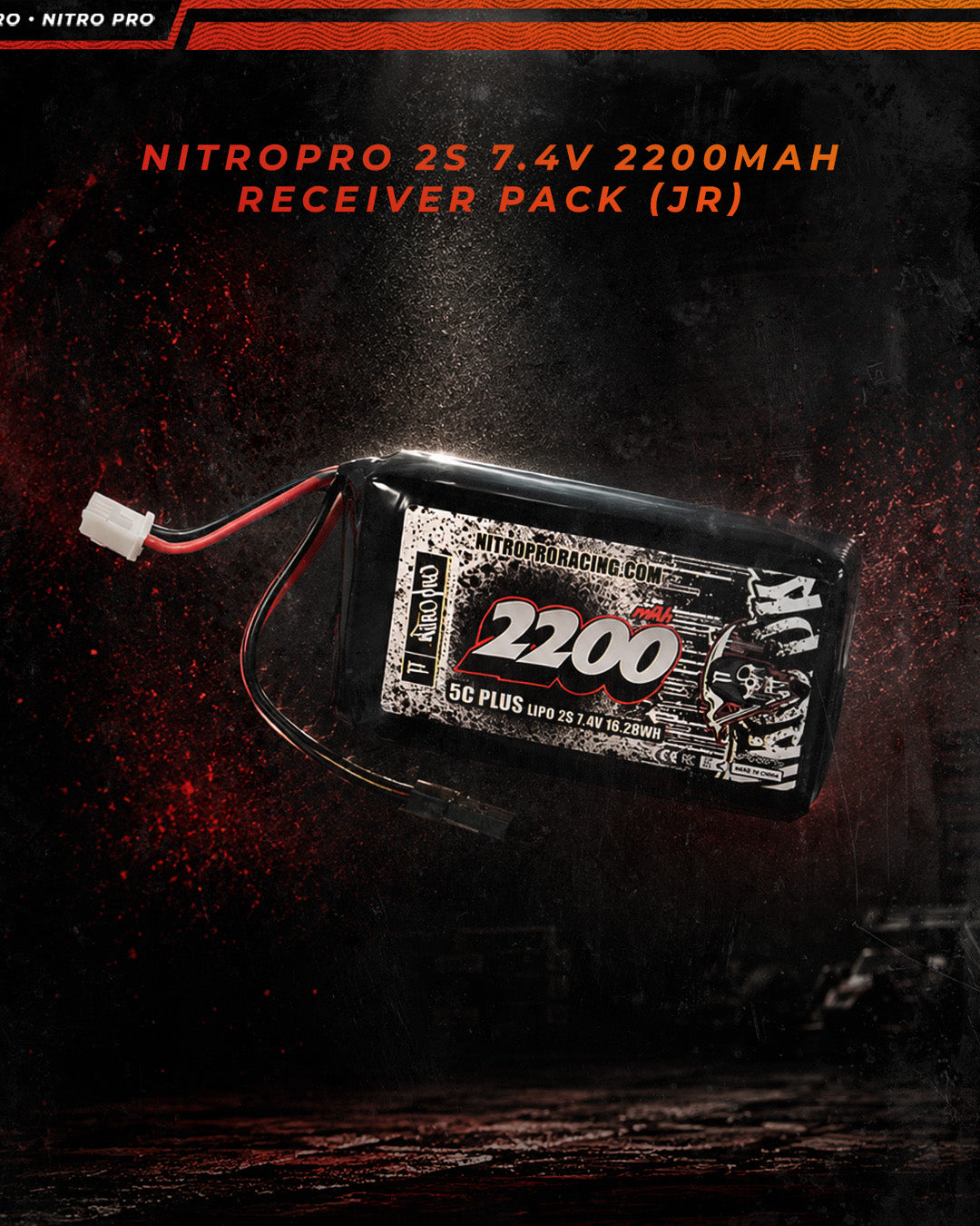 NitroPro 2200mAh 2S receiver battery pack