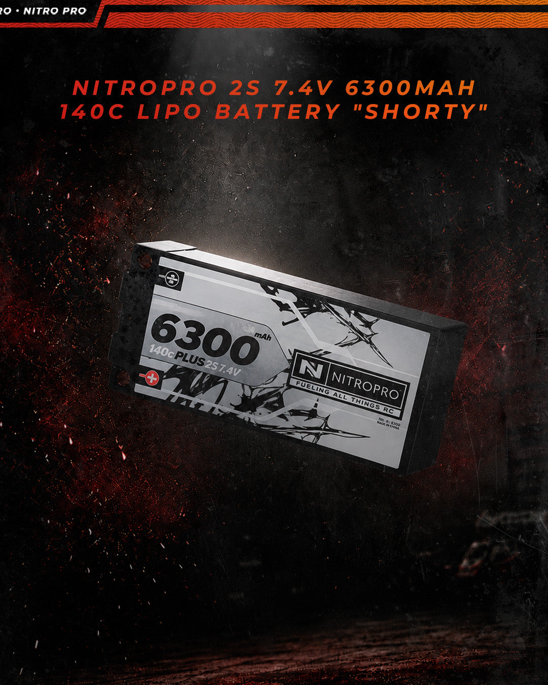 NitroPro 6300mAh 2S 140C shorty battery