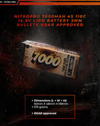 NitroPro 7000mAh 4S 110C LiPo battery specifications