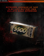 NitroPro 5500mAh 4S 140C LiPo battery specifications