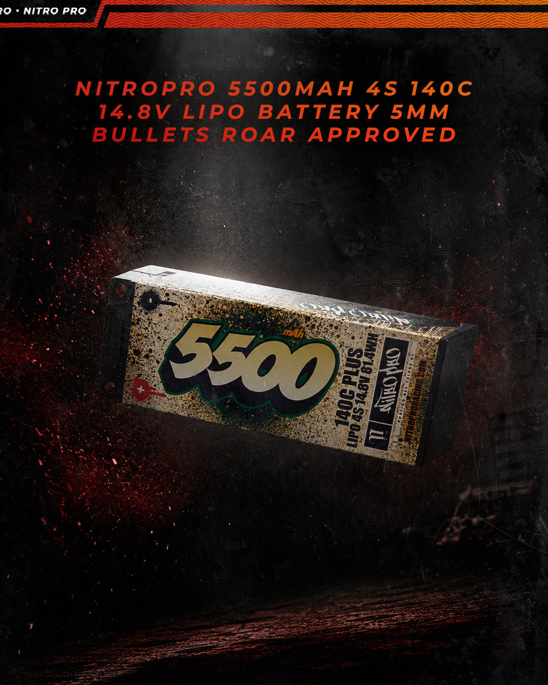 NitroPro 5500mAh 4S 140C LiPo battery specifications
